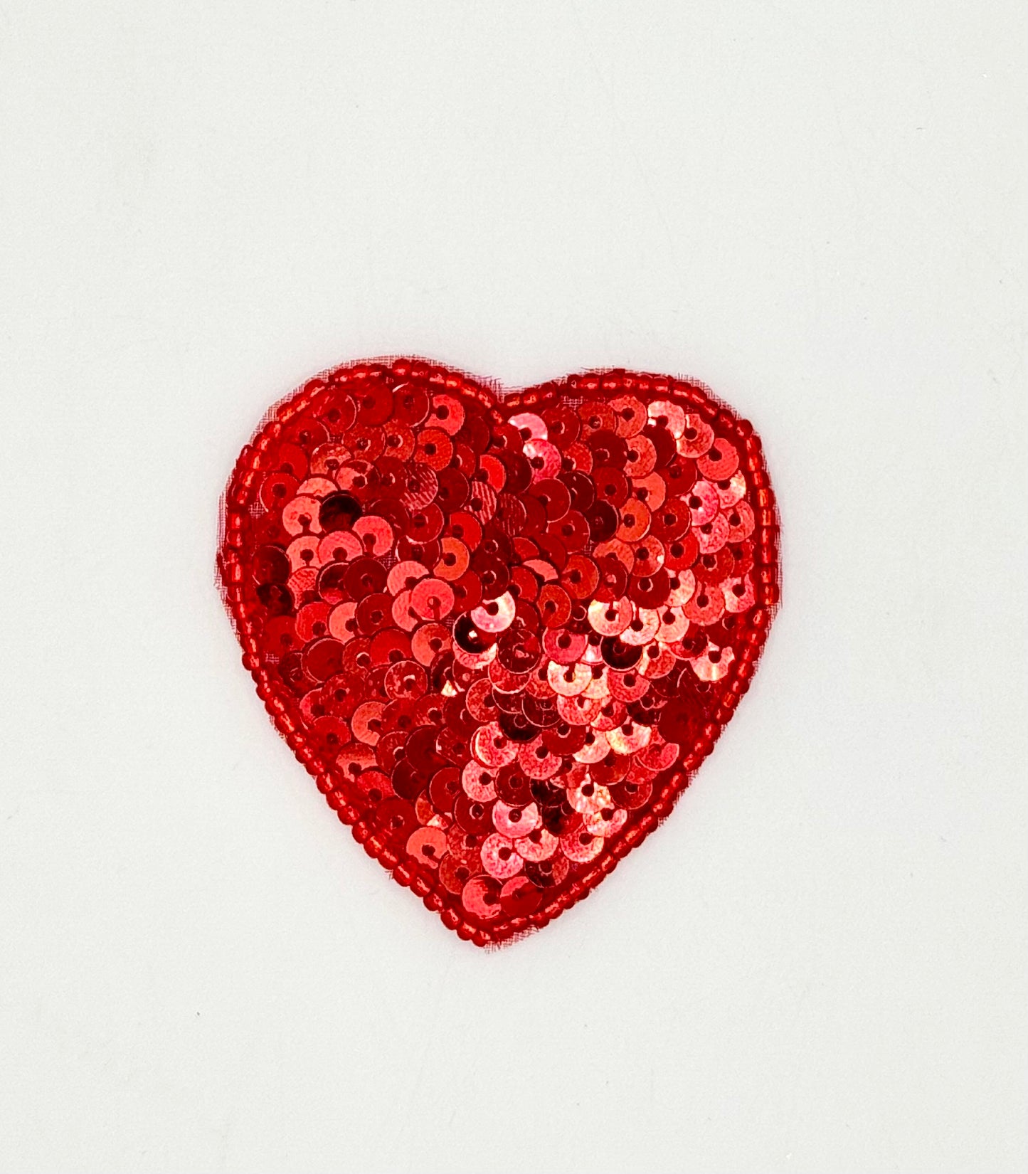 Choice of Size Heart with Red Flat Sequins and Beads