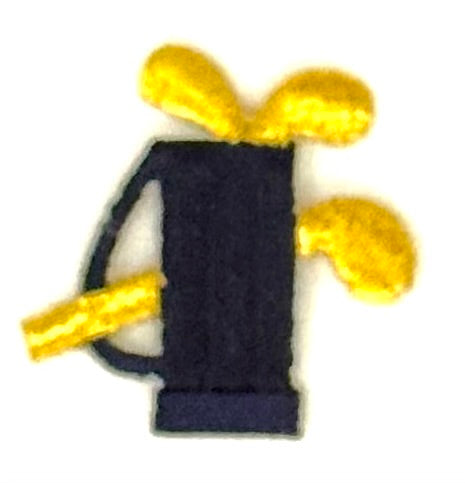 Golf Bag -Embroidered Iron-on - Choice of Color  1.5" x 1.5"