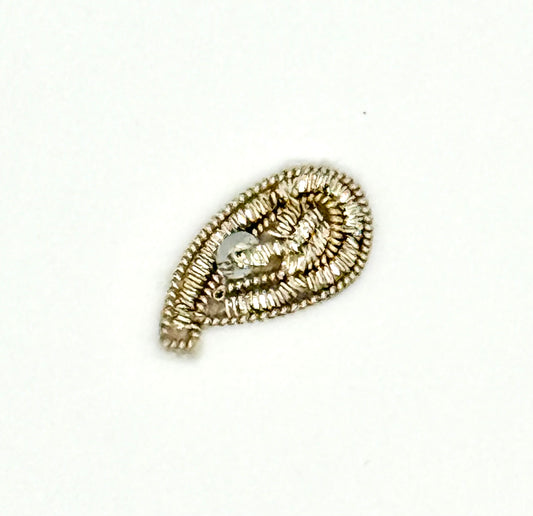 Diseñador Motivo Plata Lingote Forma de Paisley 1"x .5"