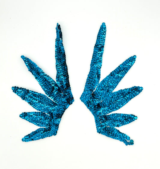Designer Motif Five Point - Turquoise Sequins
