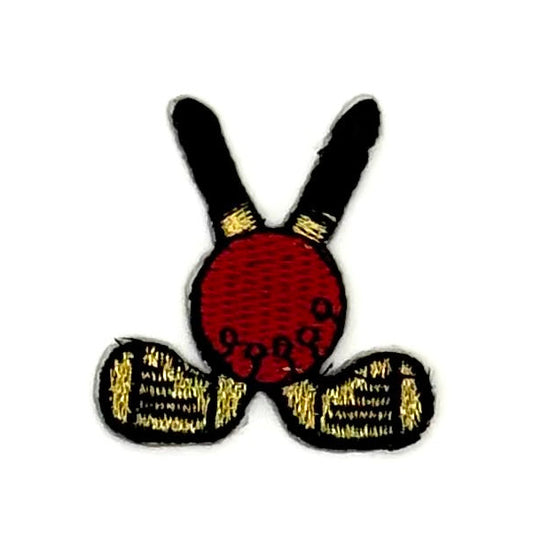 Palos de golf, negro, oro metálico con pelota de golf roja, bordado para planchar 3,8 cm x 3,1 cm