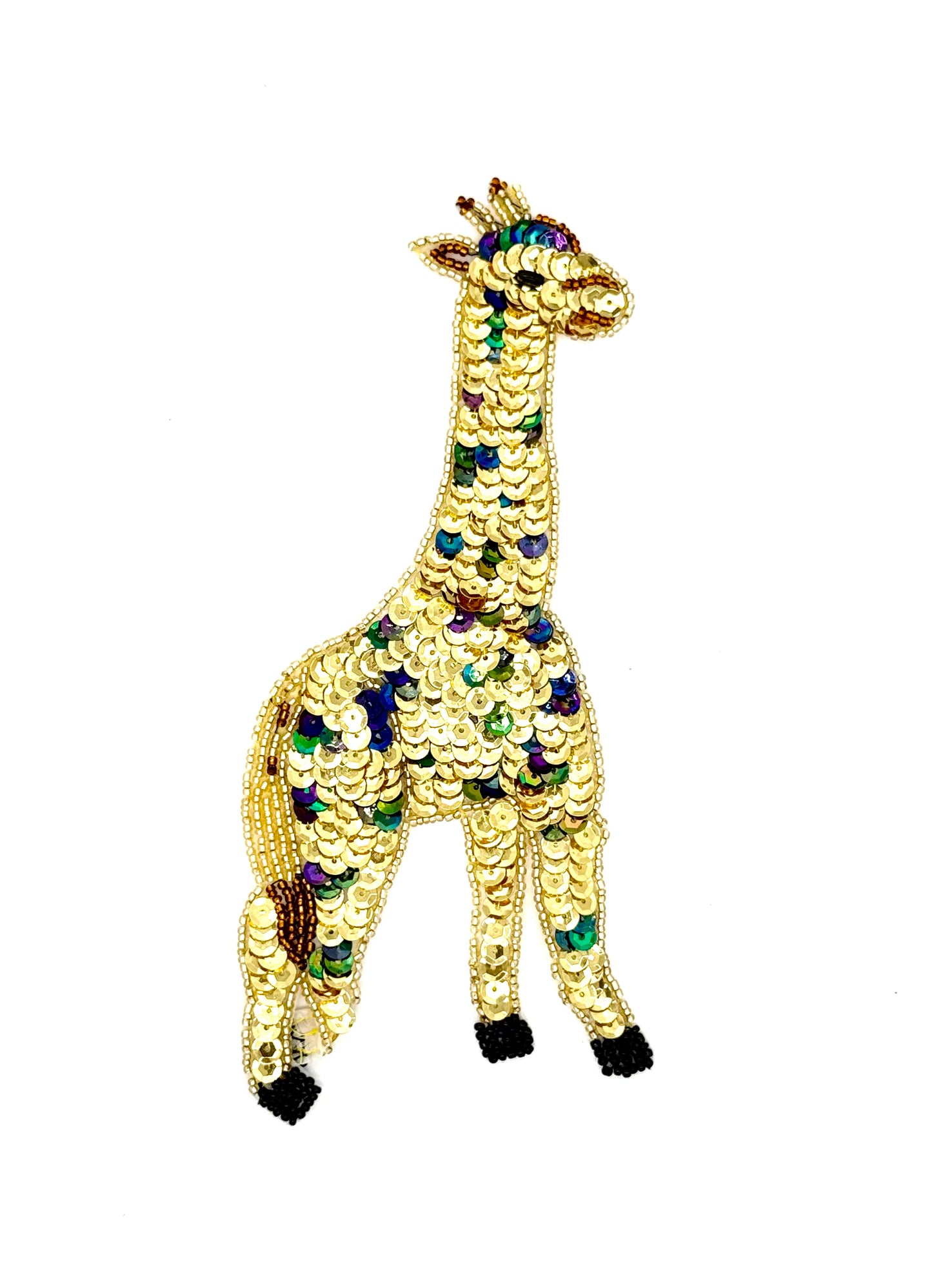 Giraffe - Gold and Moonlight Sequins 8" x 3.5"