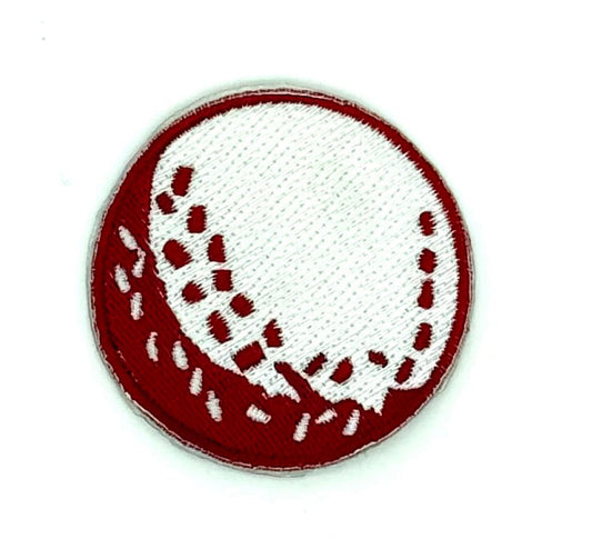 Dodgeball - Red and White Embroidered Iron-On 2"