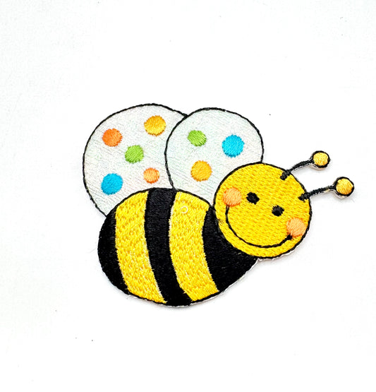 Bumble Bee Embroidered Iron-On 2.25" x 2”