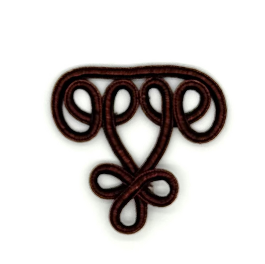Frog Closure - Passementerie - Brown 3" X 2.5"