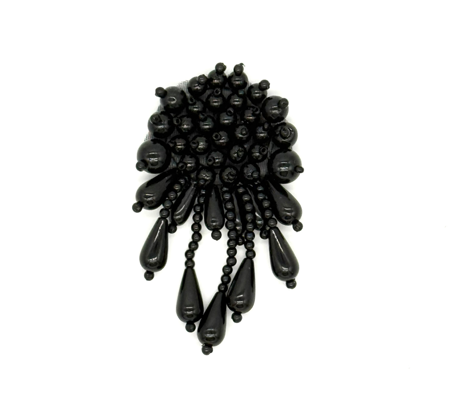 Hombrera - Cuentas negras 7,6 cm x 5,1 cm