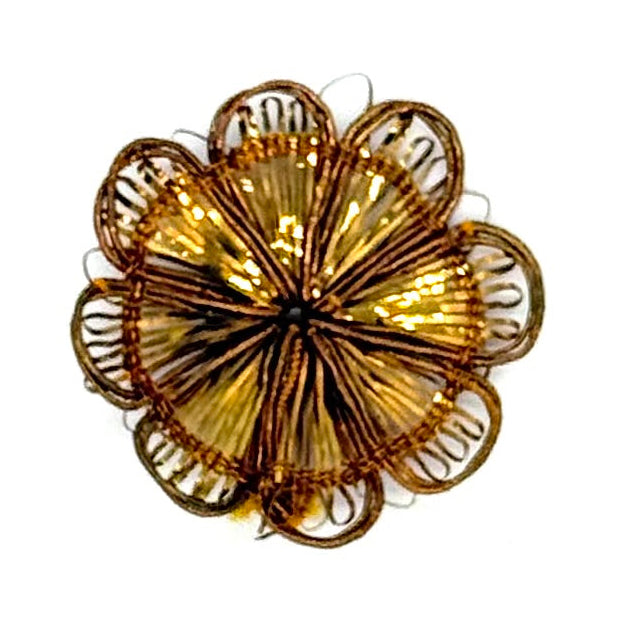 Flower Dark Gold Bullion Thread - Choice of 1.75" or 1.5"