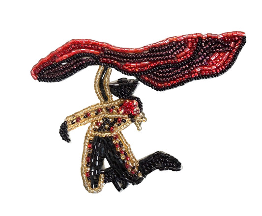 Matador Appliqué - Multicolored Glass Beads 4" x 3"