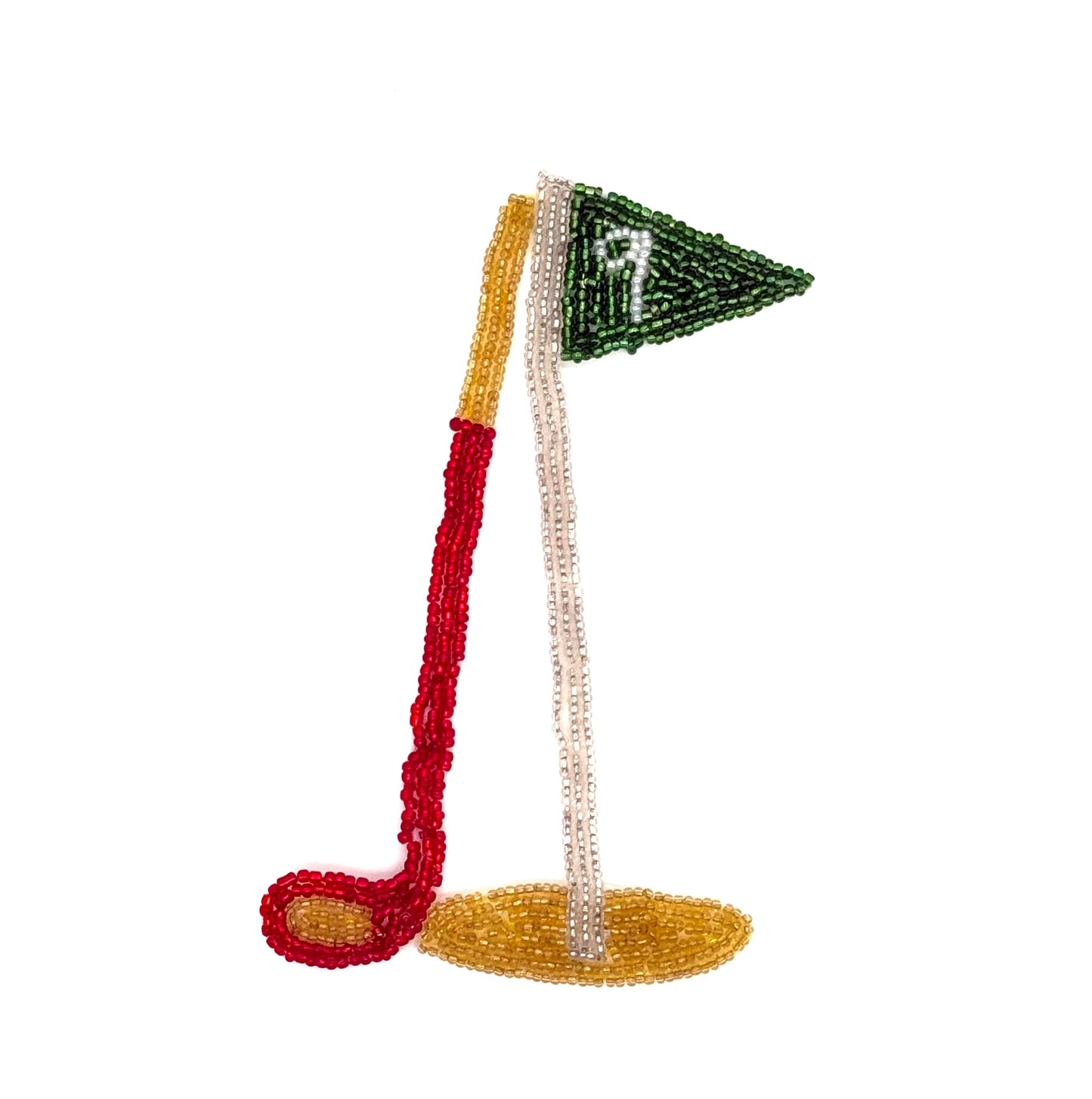 Golf Club at 9th Hole -Multicolored Glass Beads 5.5" X 3.5"
