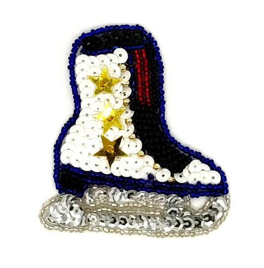 Elección de patines de hielo con lentejuelas y abalorios multicolores de 7,62 cm x 6,35 cm en 3 variantes