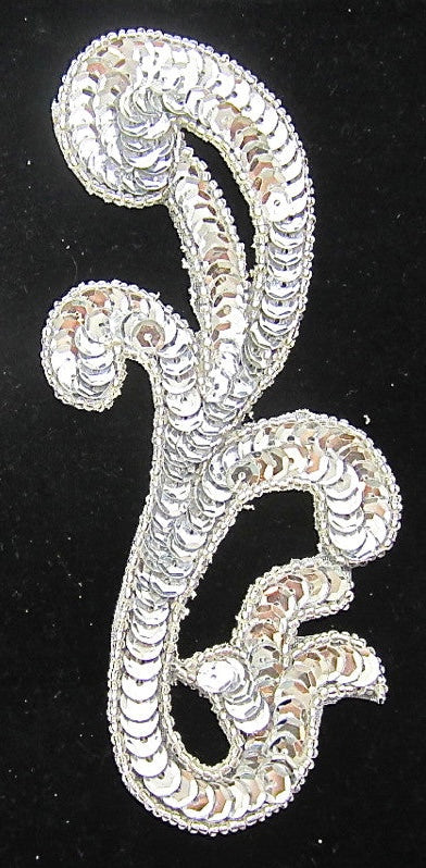 Designer Motif Filigree Pair -  Choice of Sequins Color with Silver Beads 6" x 3"