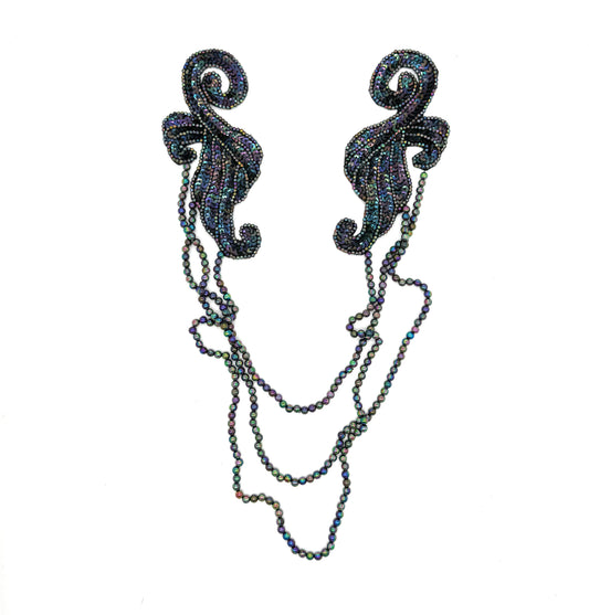 Epaulet - Moonlight Sequins - Moonlight Beads 16”x 14”