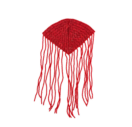 Epaulet - Red Beads 9" x 5"