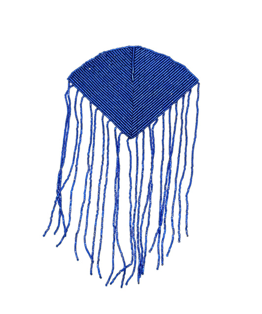 Epaulet - Royal Blue Beads 9" x 5"