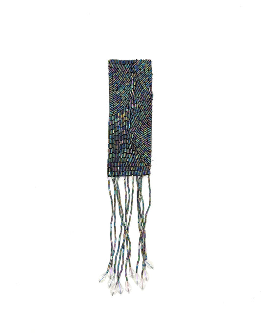 Epaulet - Moonlite Beads - Fringe - Clear Beads 11" x 2"