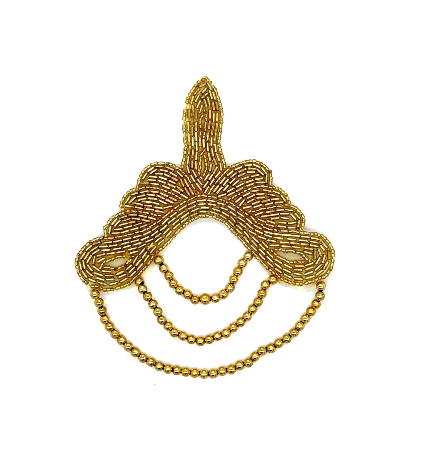Hombrera - Opción de abalorios dorados brillantes/dorados de 15 x 12,5 cm