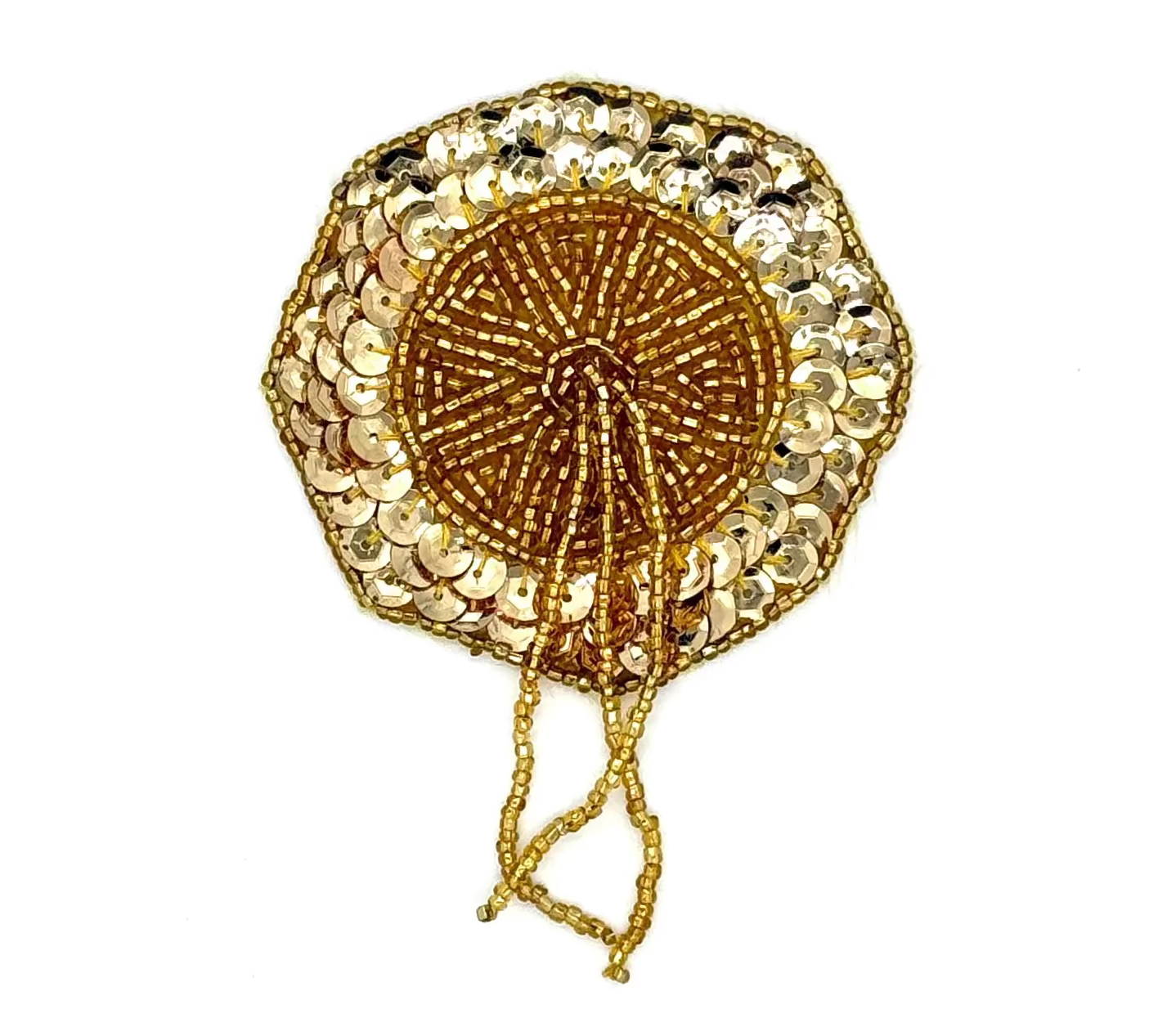 Hombrera - Lentejuelas/Cuentas Doradas 4.25"x 3”