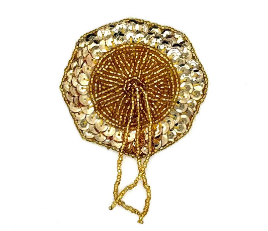 Epaulet - Gold Sequins/Beads 4.25"x 3”