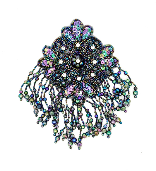 Epaulet - Moonlight Sequins/Beads -Rhinestones 8”x 5”