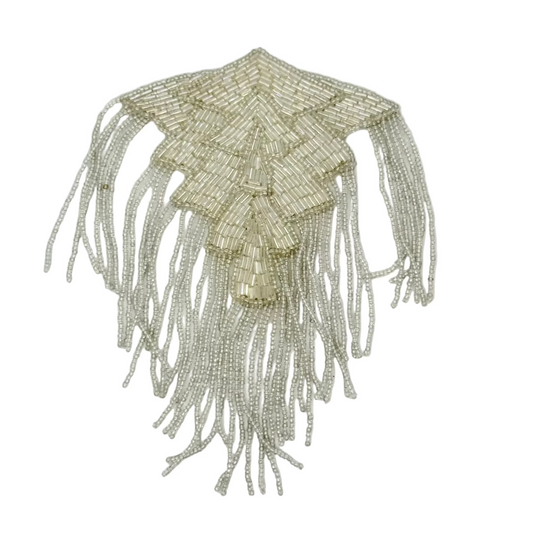 Epaulet - Iridescent Beads/Fringe 7" x 5"