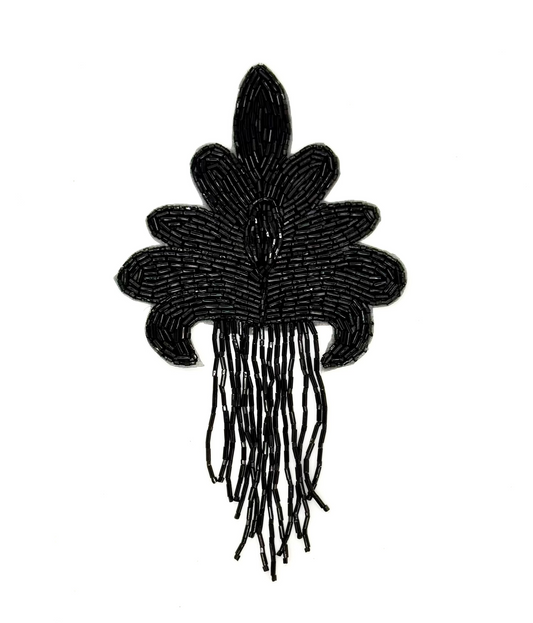 Epaulet - Black Beads 8" x 4.5"