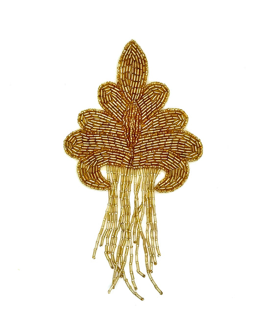Epaulet -Gold Beads - Fringe 8" x 4"