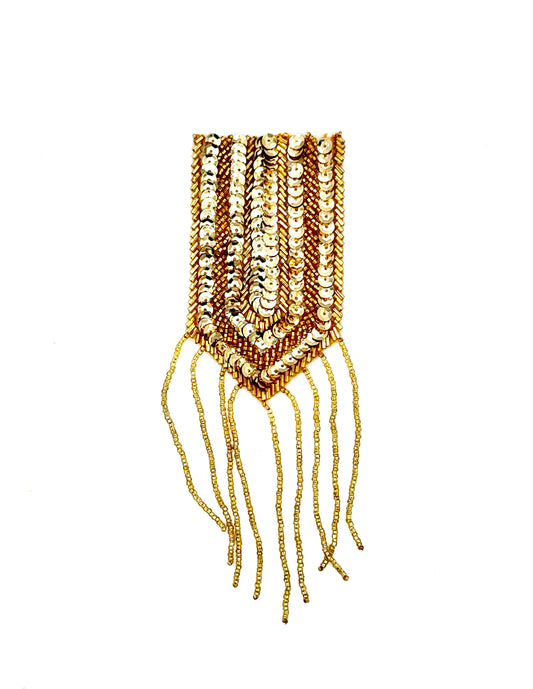 Epaulet - Gold Sequins/Beads 8”x 2.5”