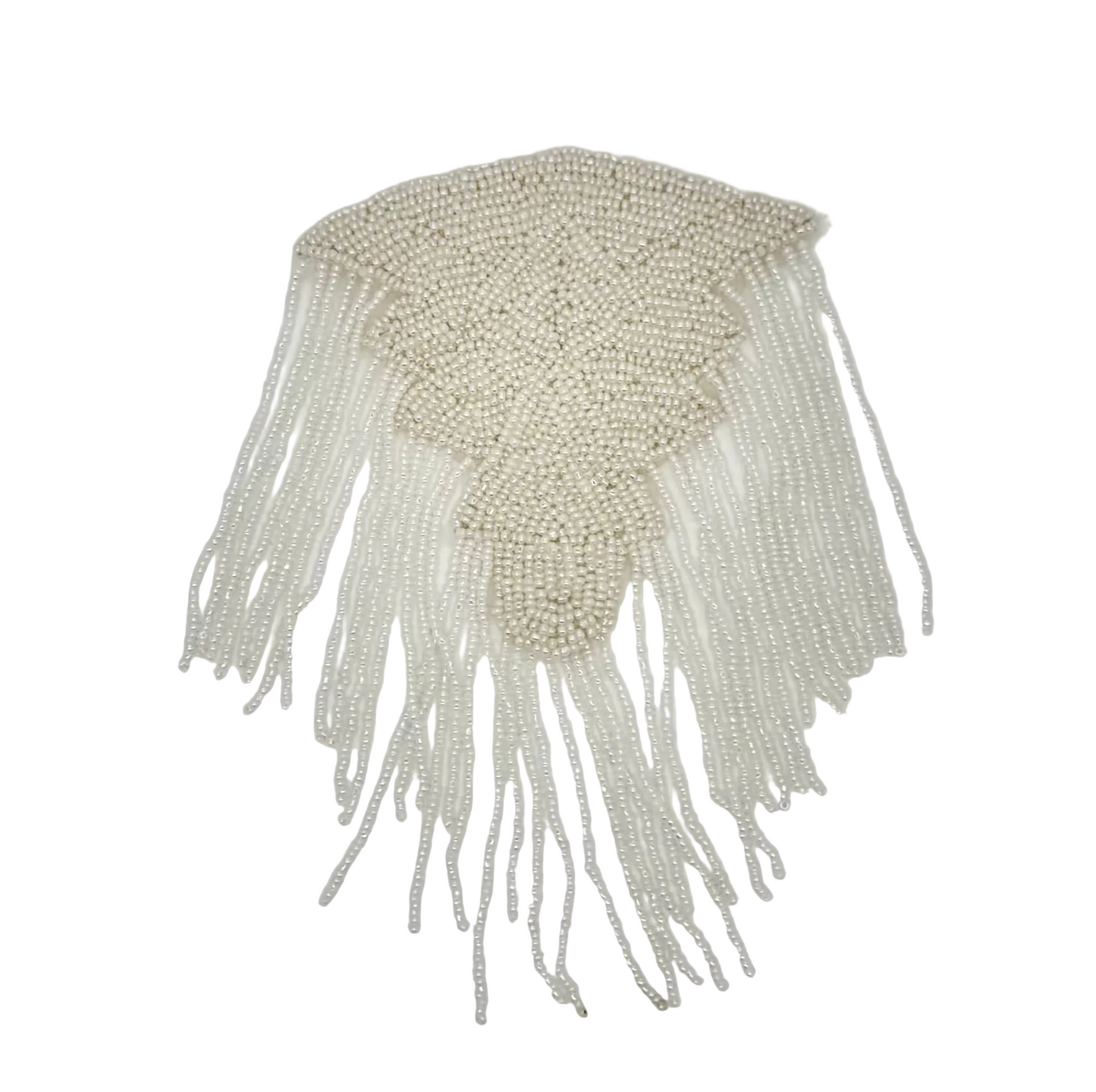 Charretera - Cuentas blancas 7" x 4.25"