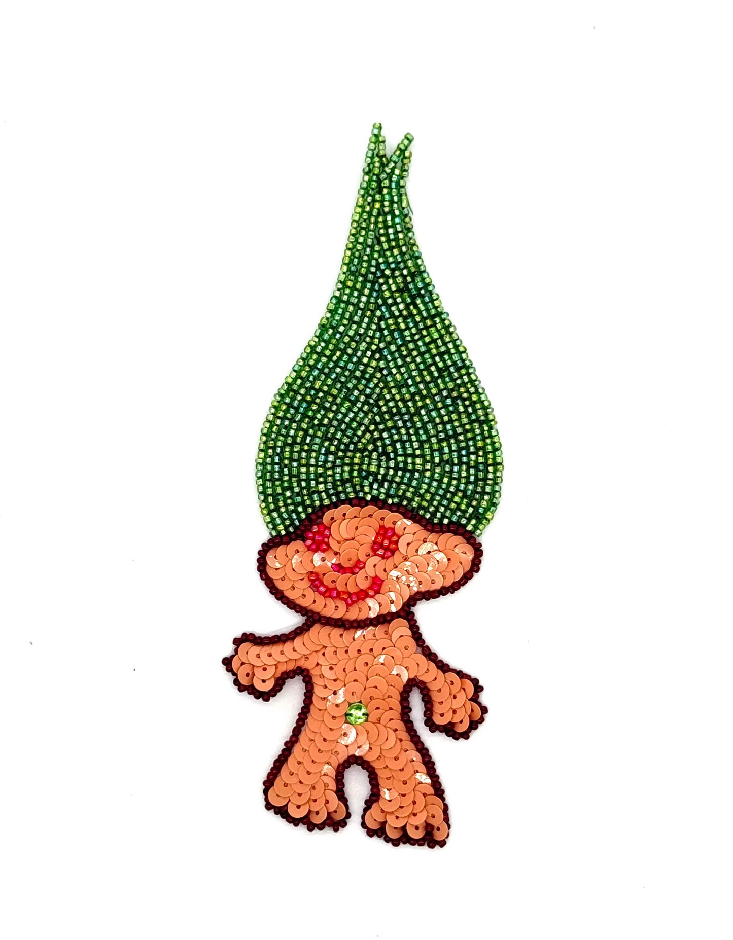 Trol con cabello verde 6.5" x 2.5"