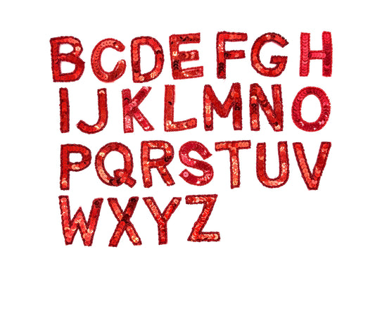 2" Letter Appliqué - Red Sequin/Beaded - Choice of Letter