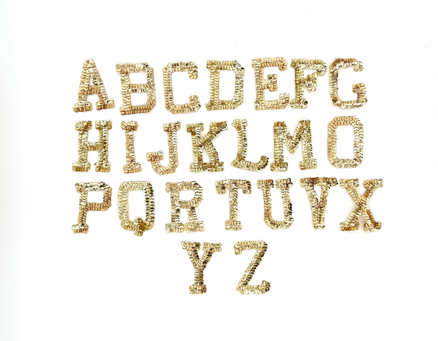 2.25” Letter Appliqué - Dark Gold Sequins - Choice of letter