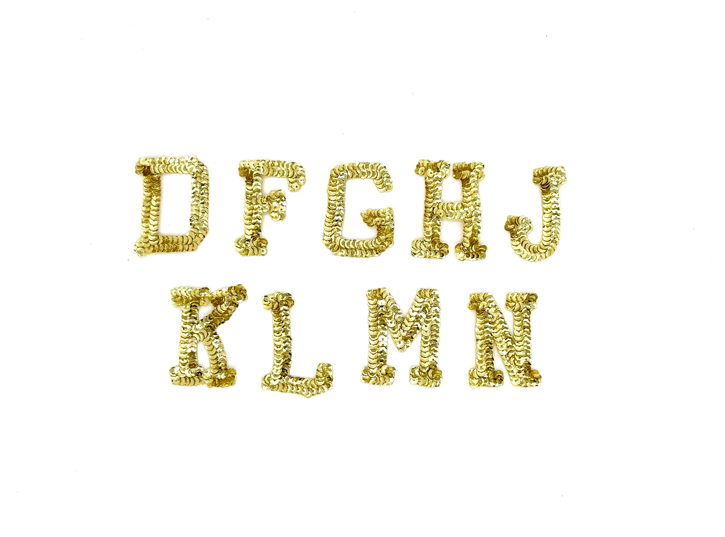 2.25” Letter Appliqué - Bright Gold Sequins - Choice of Letter