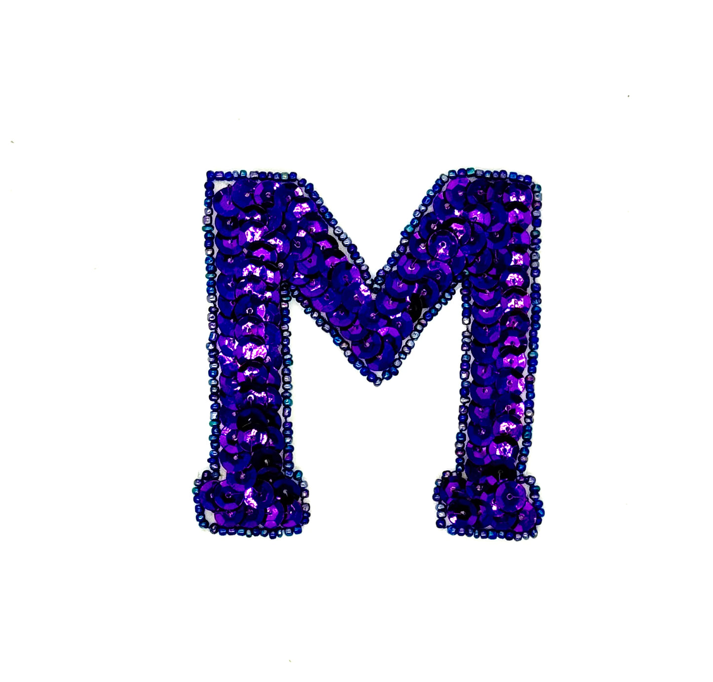 3” letter Appliqué - Purple Sequins - Moonlight Beads