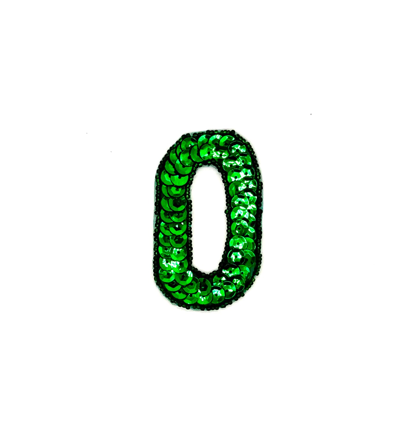 Aplique de letra de 3" - Lentejuelas/cuentas verdes - Letra a elegir A/O/X