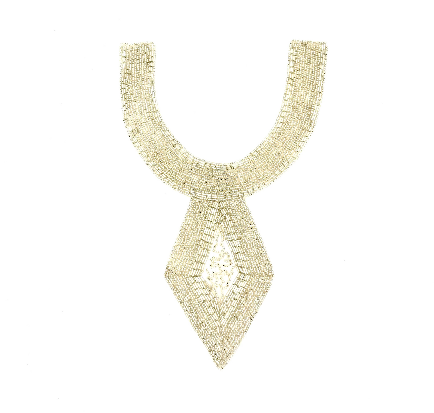 Collar de diseño con motivo - Cuentas de plata 11" x 8"
