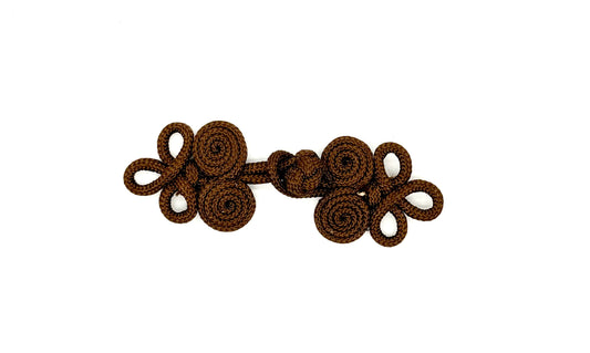 Cierre de Rana - Cuerda de Tela Suave - Marrón Chocolate 6"x 2"