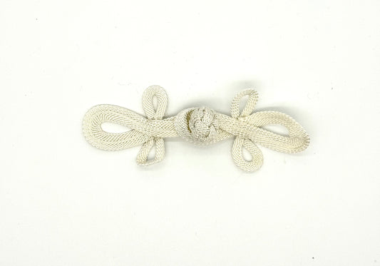 Frog Closure - Ivory Flat Rope 7" x 2.5"