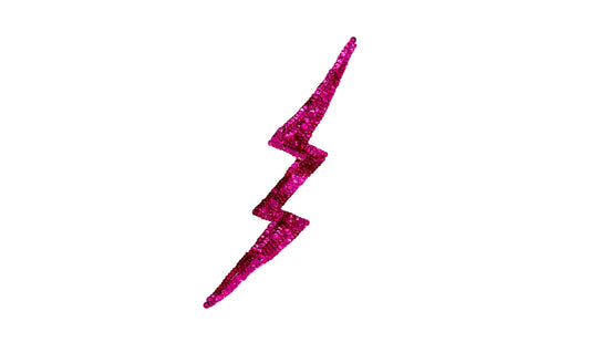 Lightning Bolt Appliqué - Fuchsia Sequins 11” x 2”