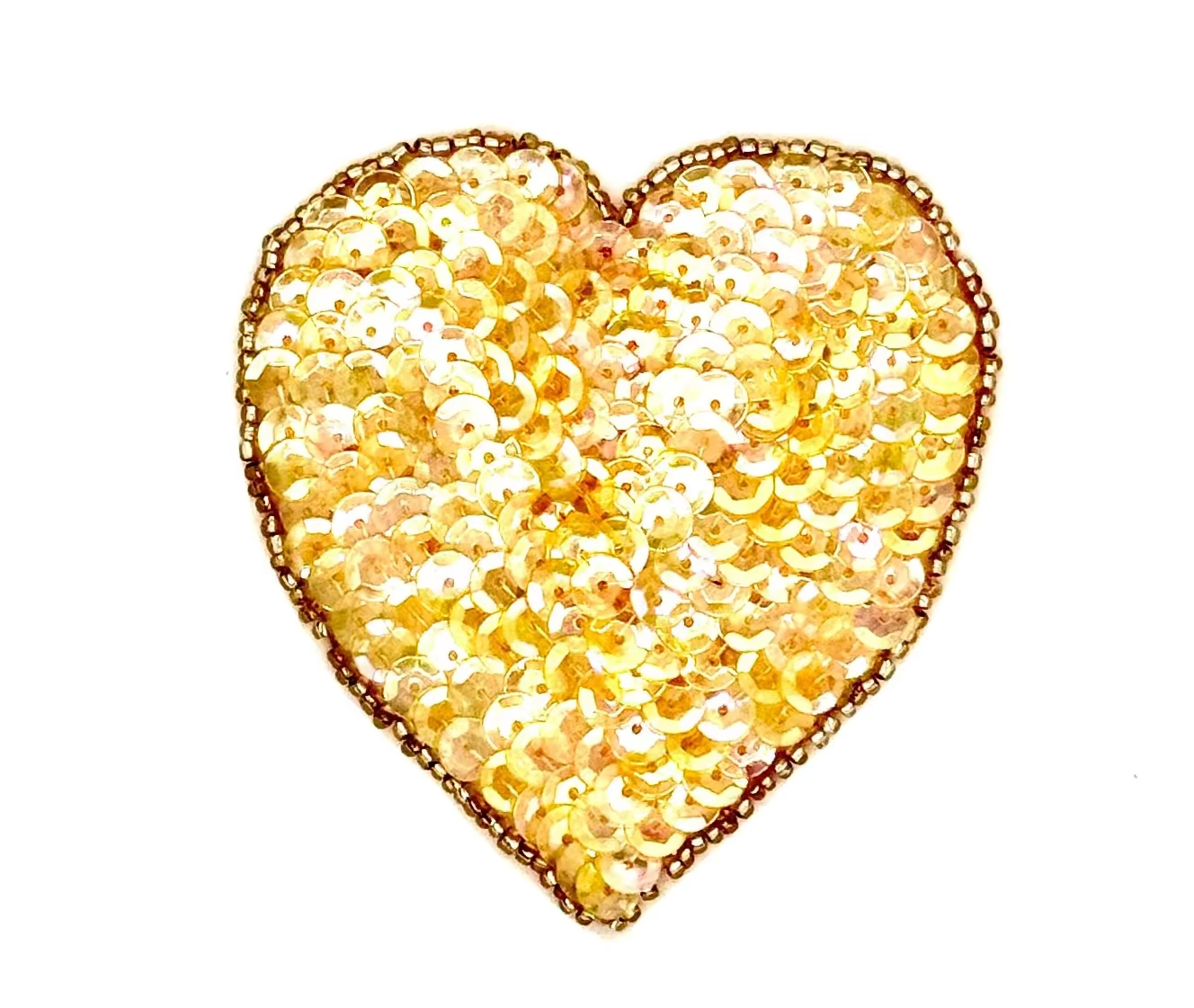 Heart Appliqué - Choice of Color Sequin- Glass Bead 3.25" x 3"