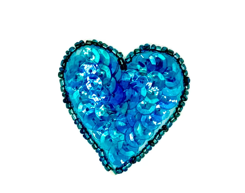 Heart Appliqué - Choice of Color Sequins/Bead  1.75" x 1.5”