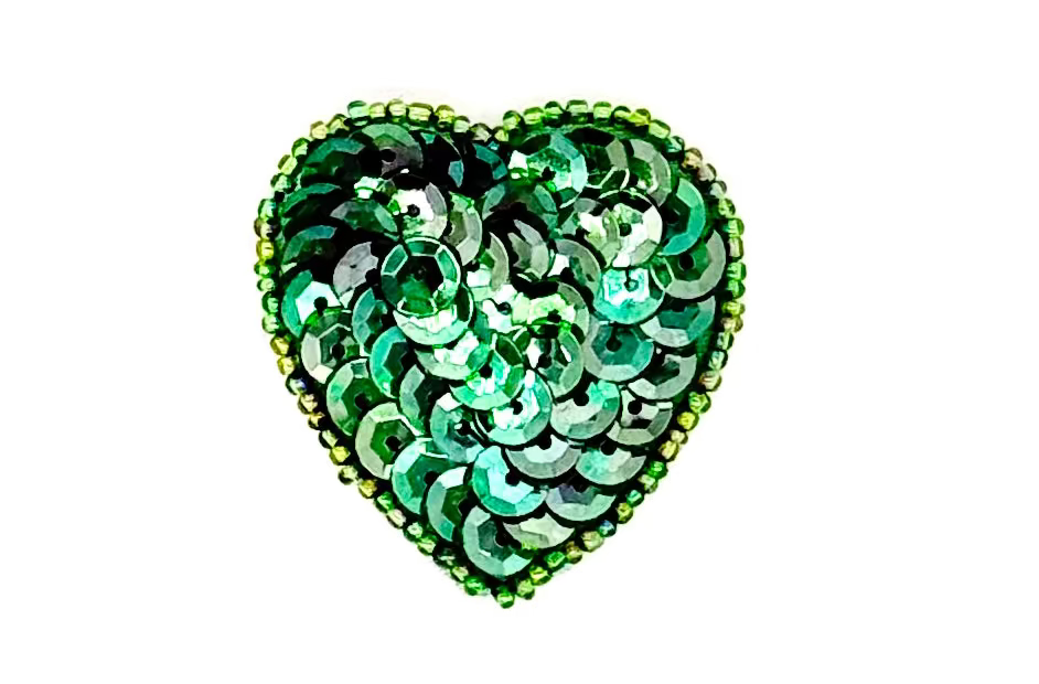 Aplicación de Corazón - Lentejuelas/Cuentas a Elegir 3,8 cm x 3,8 cm