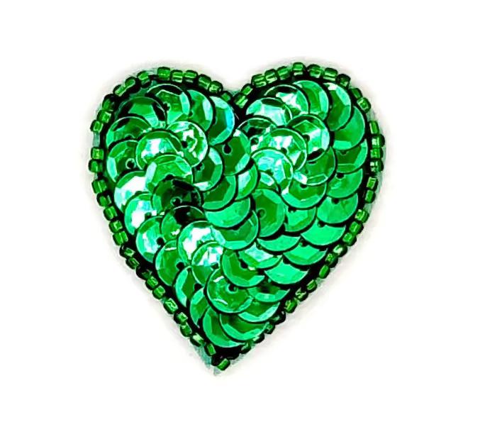 Aplicación de Corazón - Lentejuelas/Cuentas a Elegir 3,8 cm x 3,8 cm