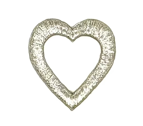 Heart Appliqué -Choice of Gold/Silver - Cut-Out Metallic Iron-on 1.5" x 1.5"