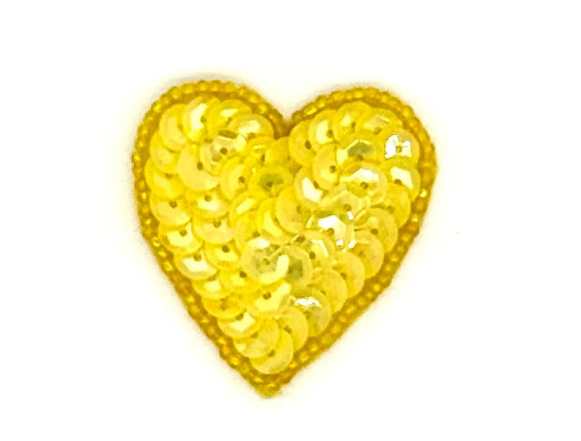 Heart Appliqué - Choice of Color Sequins/Bead  1.75" x 1.5”