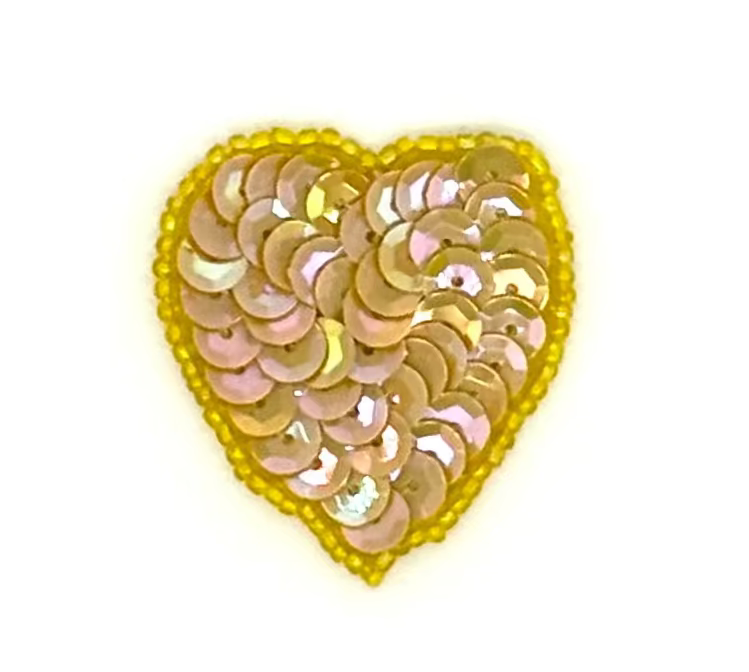 Heart Appliqué - Choice of Color Sequins/Bead  1.75" x 1.5”