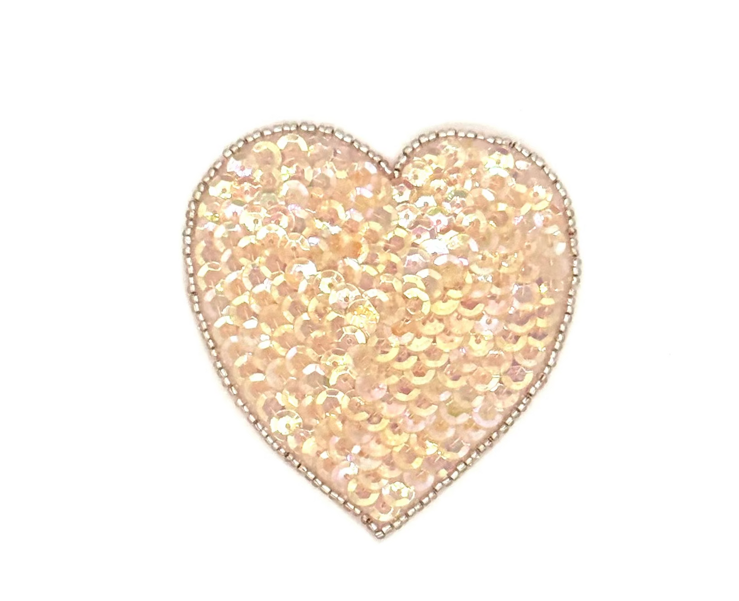 Heart Appliqué - Choice of Color Sequin- Glass Bead 3.25" x 3"