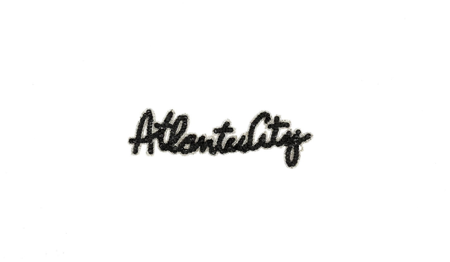 The Word "Atlantic City" - Choice of Sequins/Beads 9" x 3"