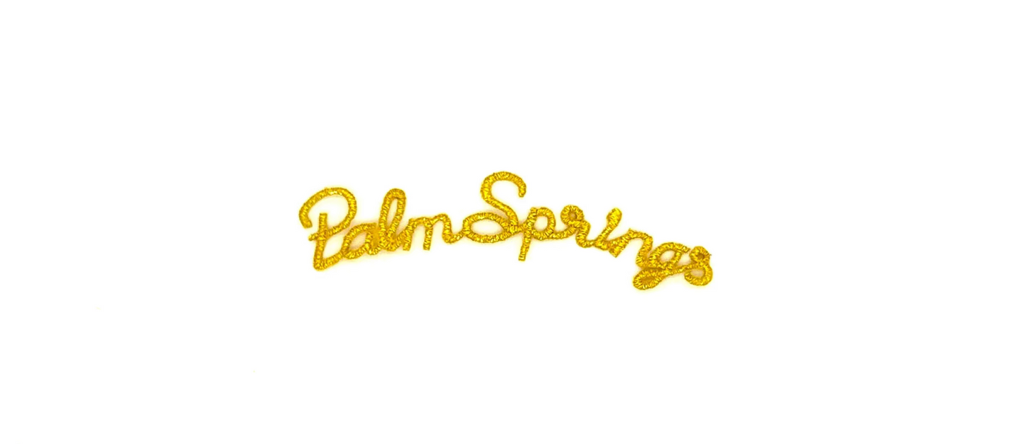 La palabra "Palm Springs" bordada para planchar, 3.5" x .5"