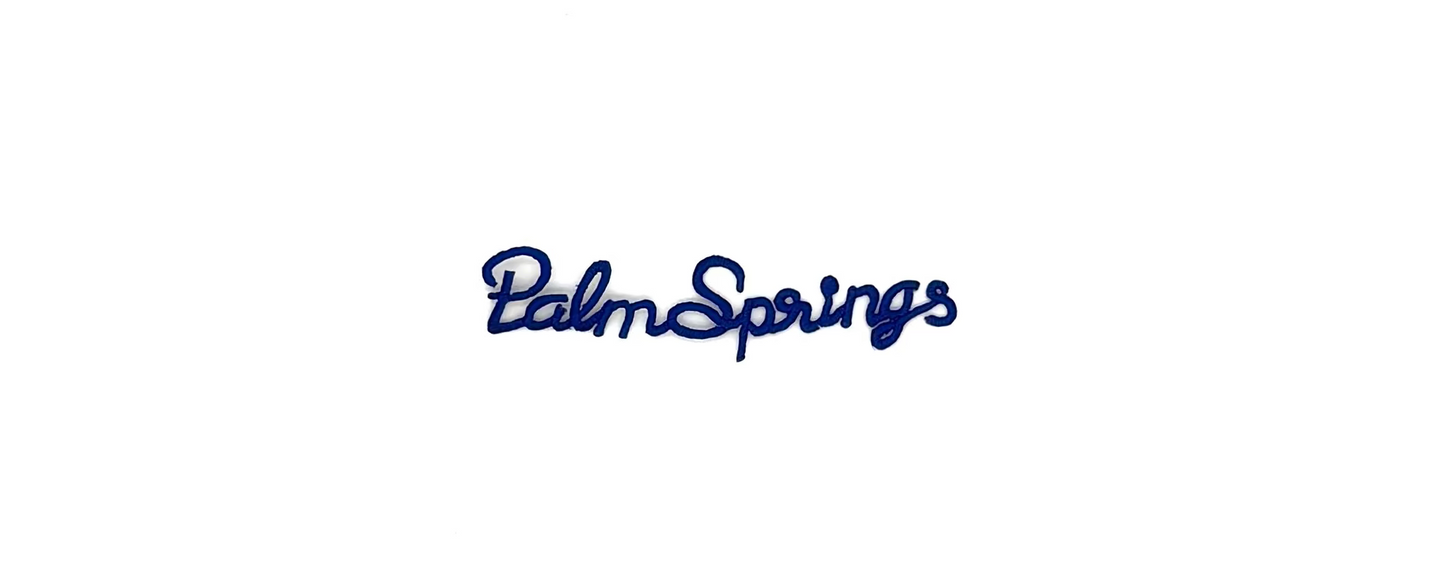 La palabra "Palm Springs" bordada para planchar, 3.5" x .5"
