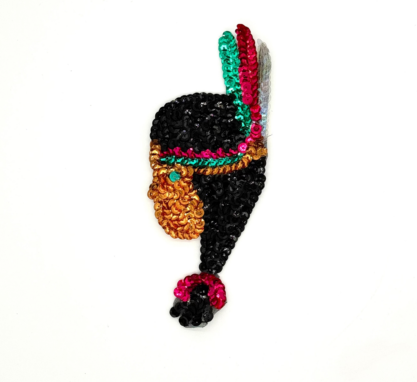 Native American Girl Appliqué - Choice of Color - Multi Colored Sequins 7" x 3"